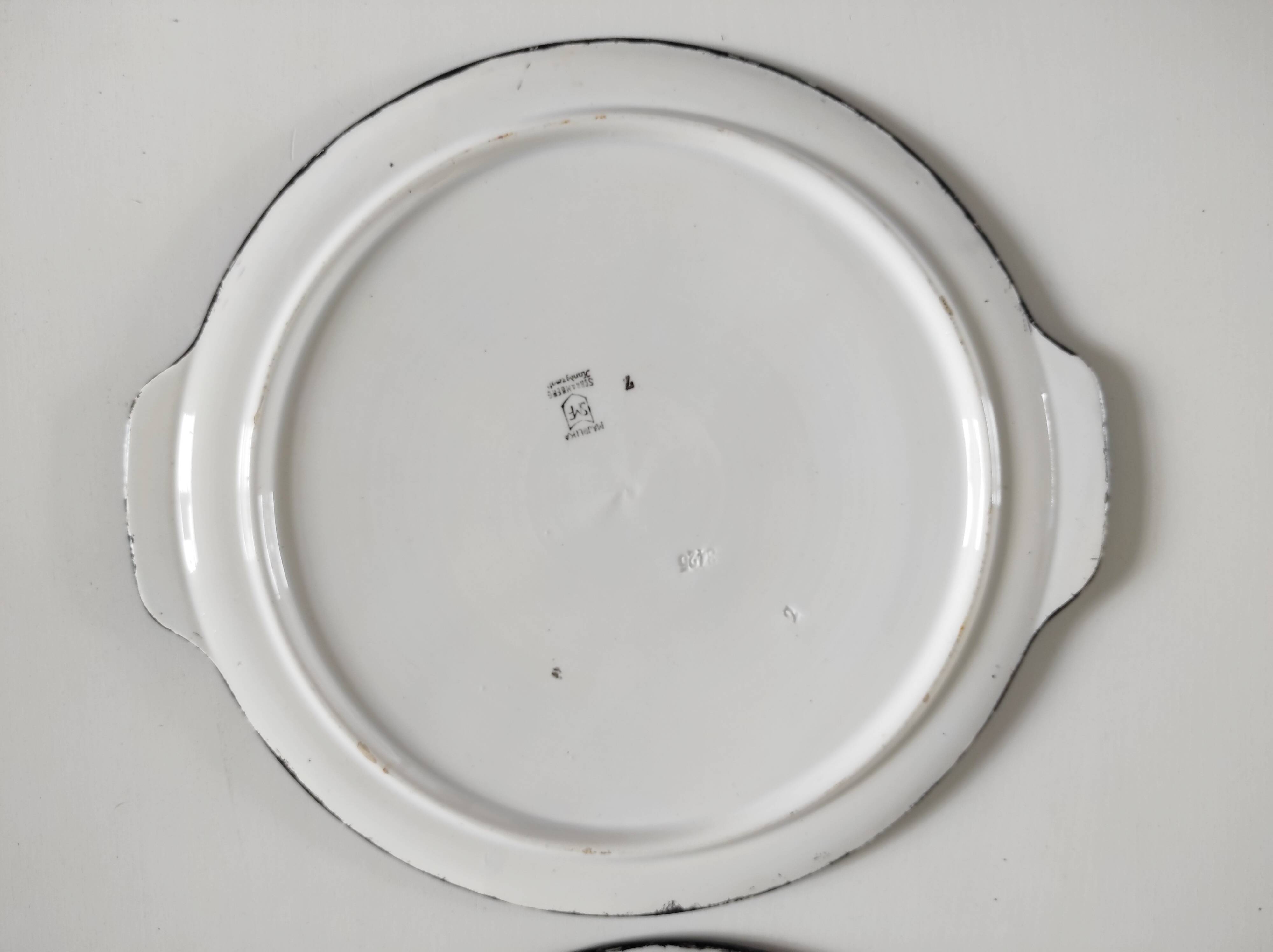 Two Schramberg Majolika painted flower dishes