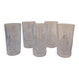 Set of 5 long drink glasses from the 70s-80s.