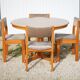 Table ronde bois et ses 4 chaises Self, table à manger, meuble de salon