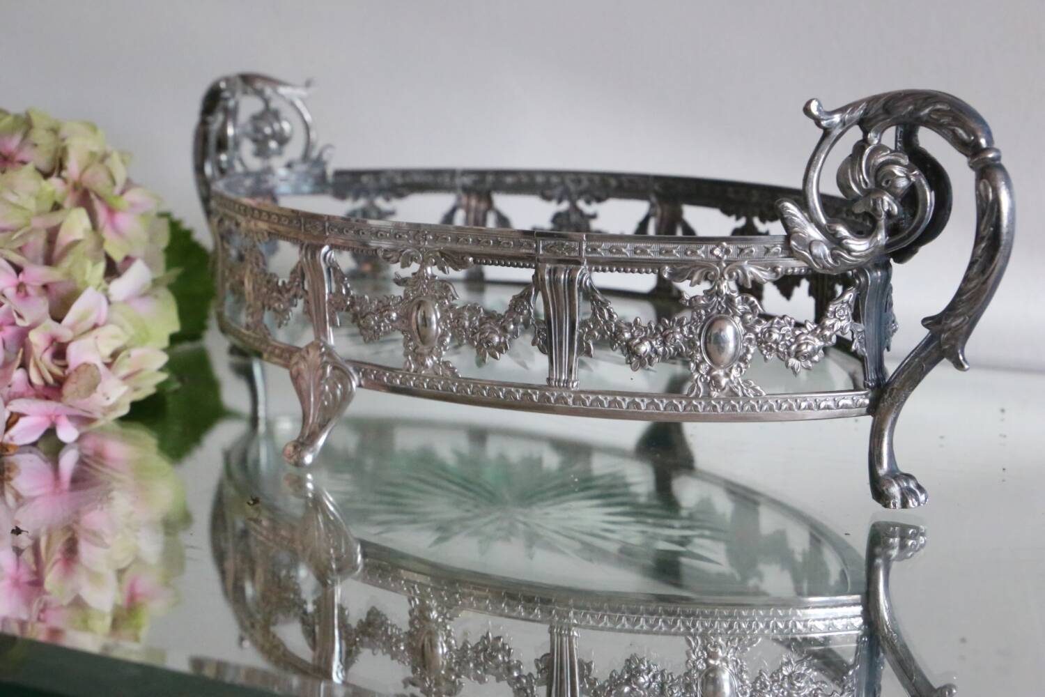 English silver table centerpiece