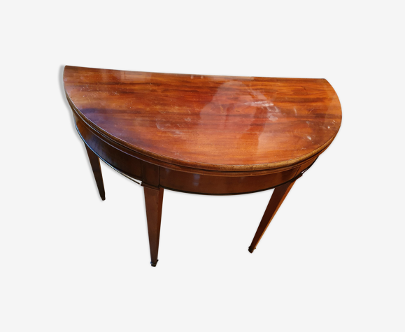 Table de jeux ronde appoint en demi cercle depliable