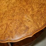 Vintage 1940s Burr Walnut swivel coffee table.