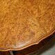 Vintage 1940s Burr Walnut swivel coffee table.
