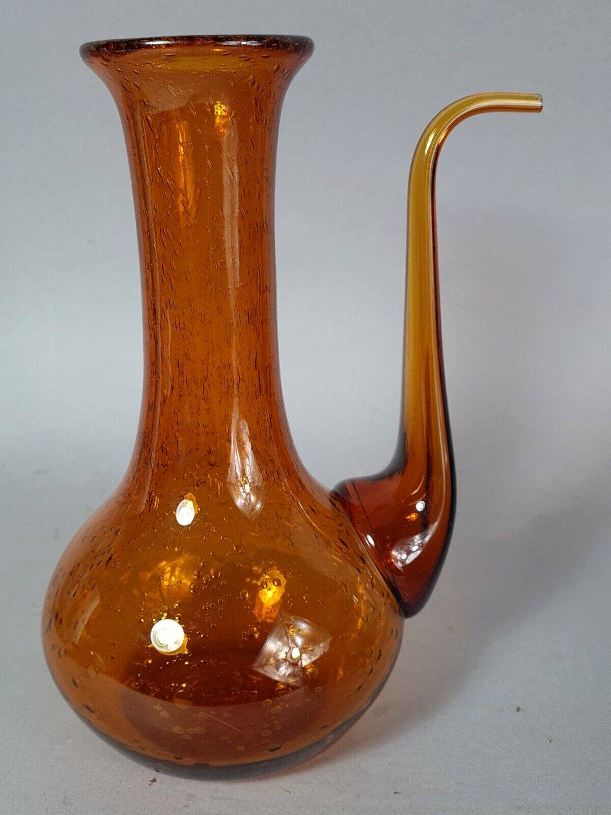 Biot vase & carafe bubble blown glass signed vintage 1960/70 B922