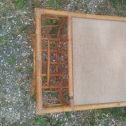 Table basse ancien en rotin vintage