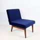 Dark blue velvet lounge chair, 1970s
