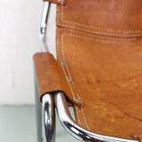 Dalvera  "Les Arc" Set of 2 Original Leather side chairs, 1960