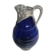 Pichet aiguière verre moulé bleu