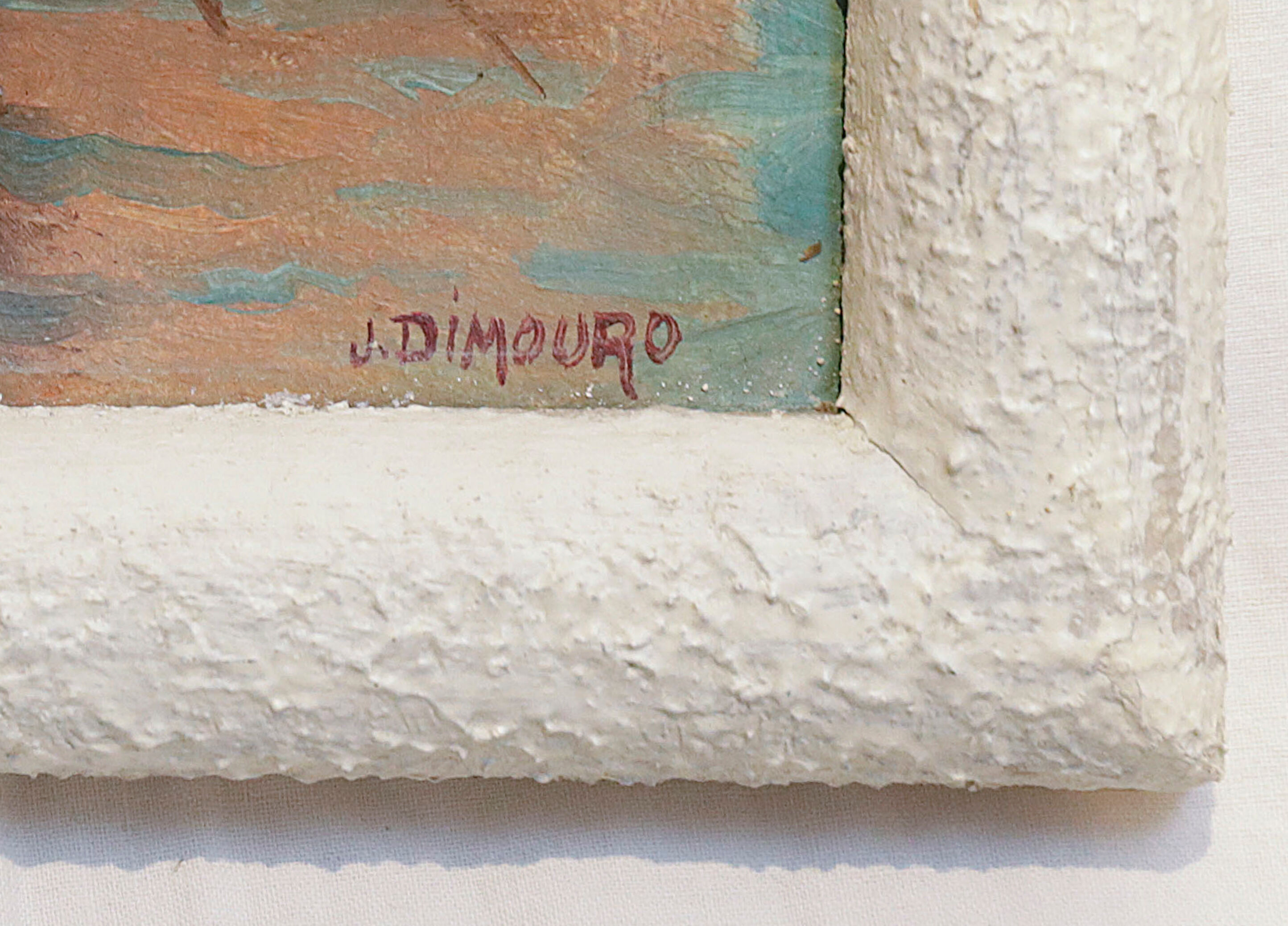 Charming oil on wood panel by J. Dimouro