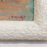 Charming oil on wood panel by J. Dimouro