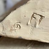 Blue and white ceramic snail