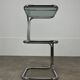 70s pedestal table, chrome and smoked glass side table