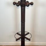 Portemanteau brutaliste en chêne sculpté de Charles Dudouyt
