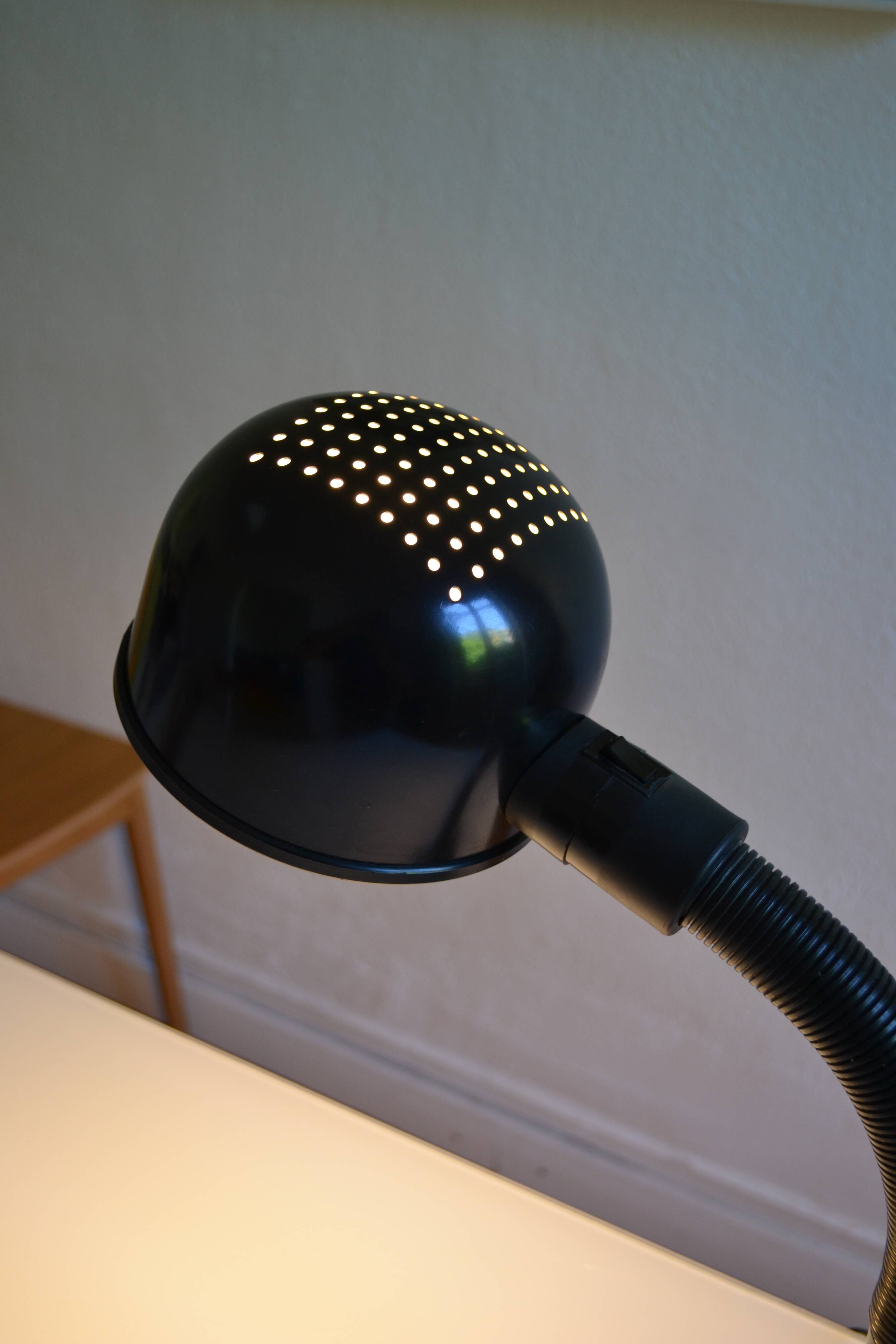 Black goose neck desk lamp ALDA 1980 Swedish Mid-Century