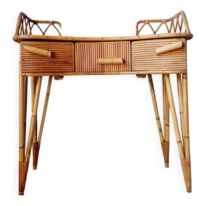 Coiffeuse en rotin et - bambou