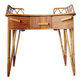 Vintage Rattan and Bamboo Hairdresser with Mirror – 1960s