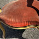 Louis XV cabriolet armchair, patinated wood and antique velvet.