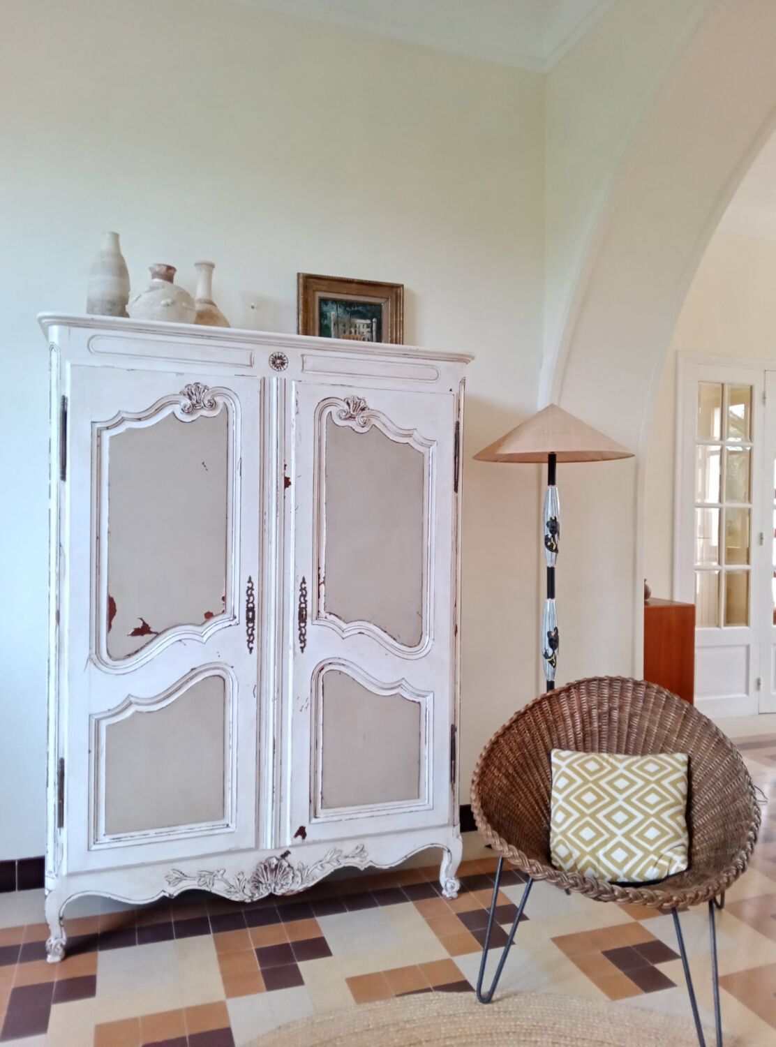 Antique patinated wardrobe