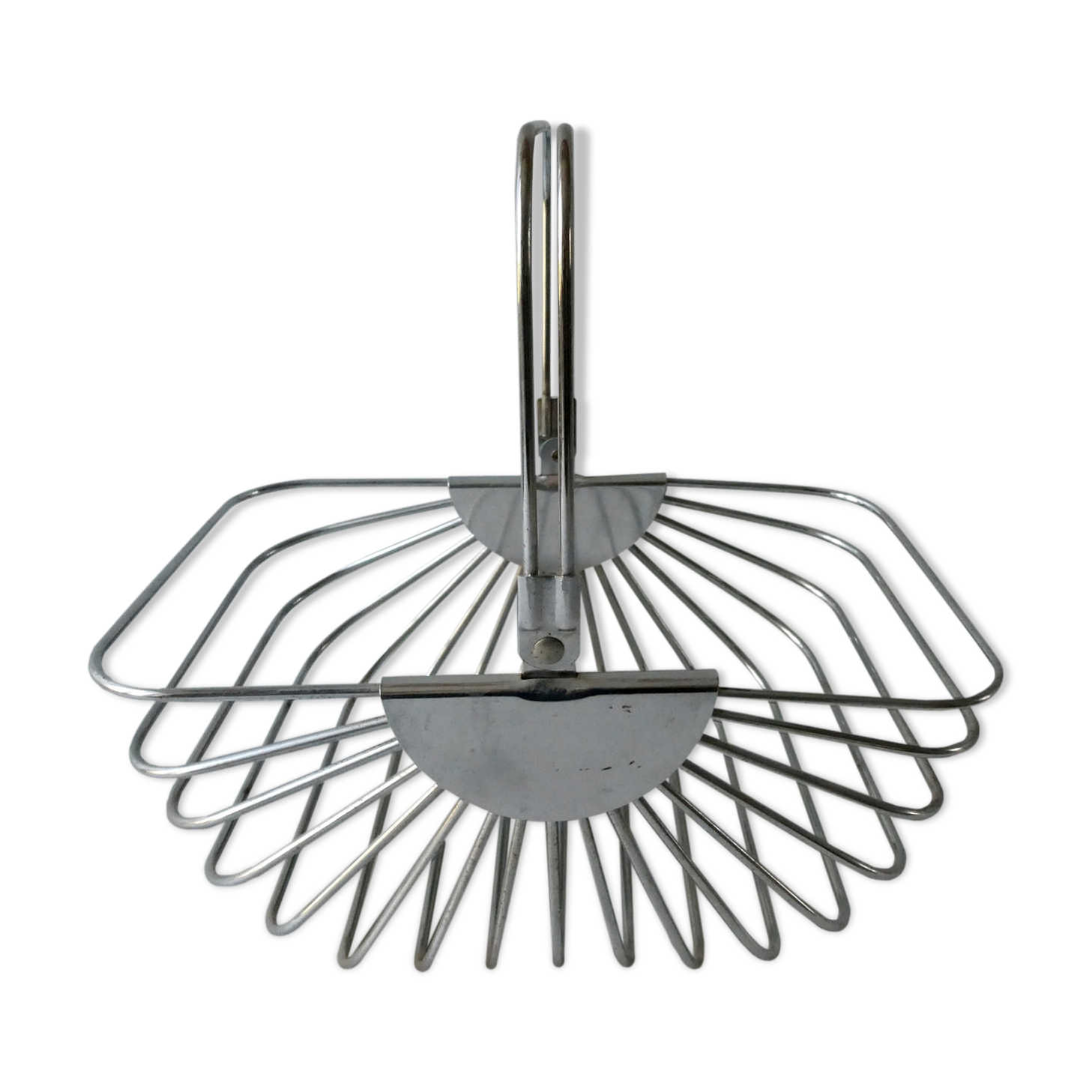 Chrome metal basket, 70s