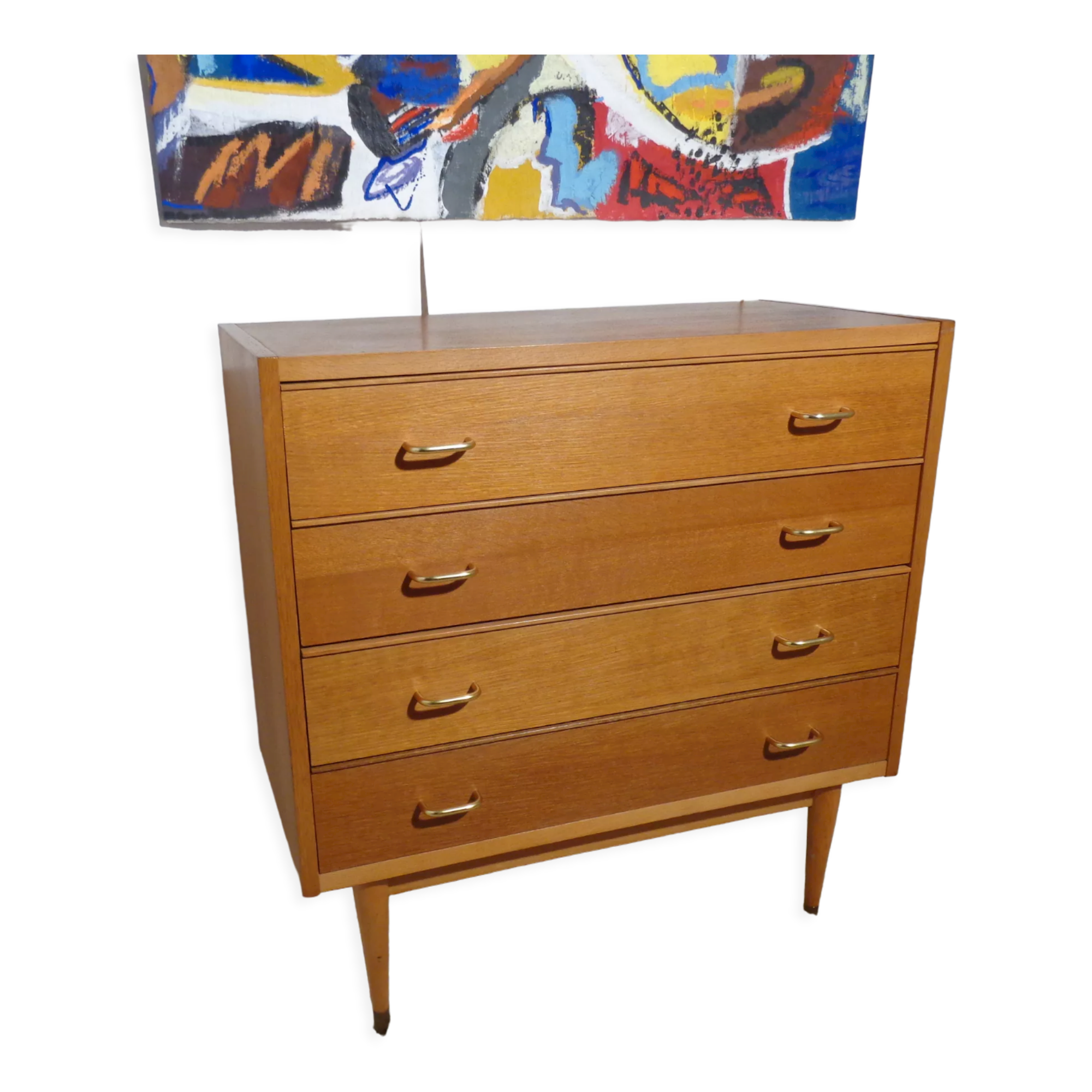 Vintage chest of drawers from the 60s honey color