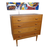 Vintage chest of drawers from the 60s honey color