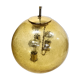 Amber glass and brass globe lamp, Germany 1960s