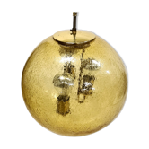 Lampe globe en verre ambré et laiton, Allemagne années 1960