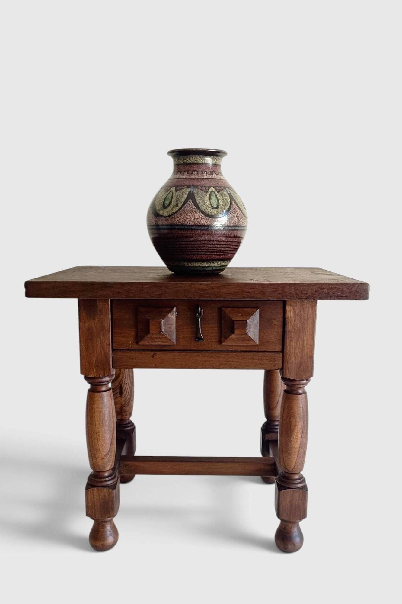 Spanish Castilian Baroque Revival Side Table, Mid-20th Century
