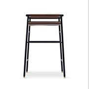 Tabouret de bar Artisan Classic contemporain en cuir marron foncé