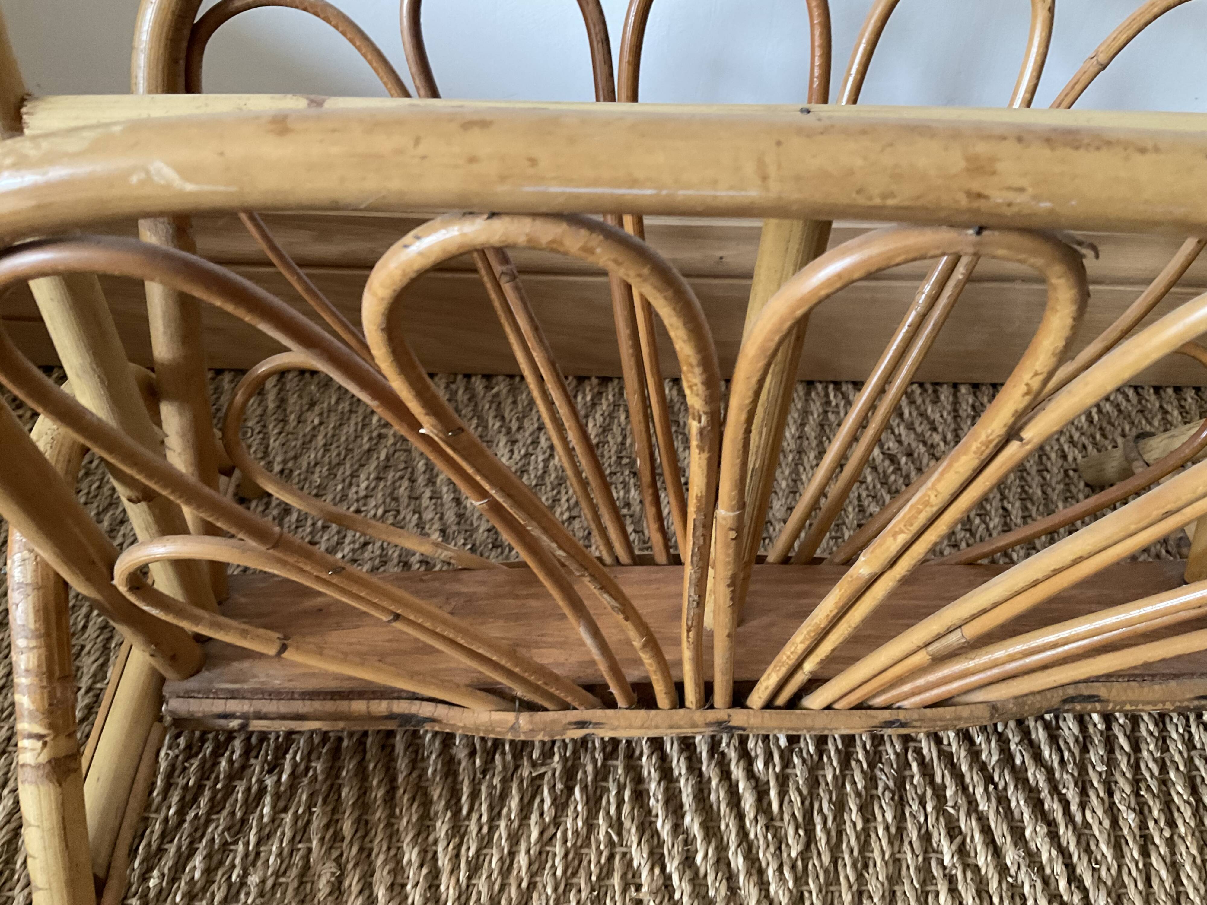 Bamboo magazine rack.