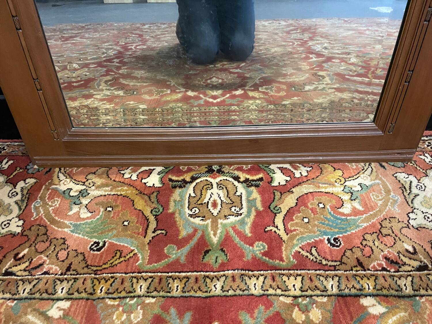 Art Deco period mirror in walnut