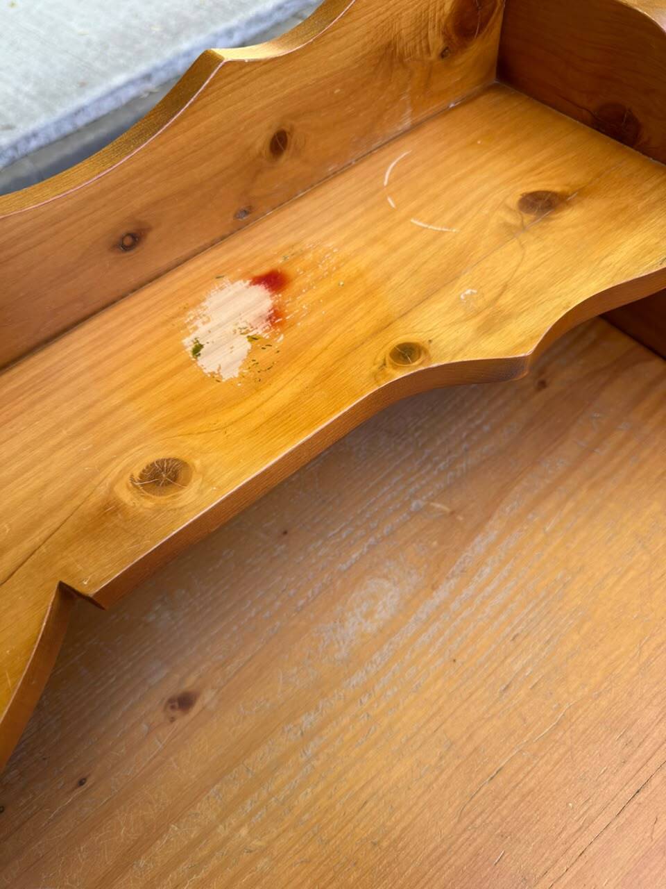 Vintage Console Desk in Solid Pine with Removable Upper Unit 1980