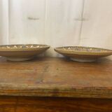 Pair of Antique SAFI Moroccan Glazed Terracotta Dishes from the 50s