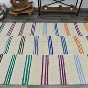 Tapis de chanvre vintage texturé neutre, 168x304cm
