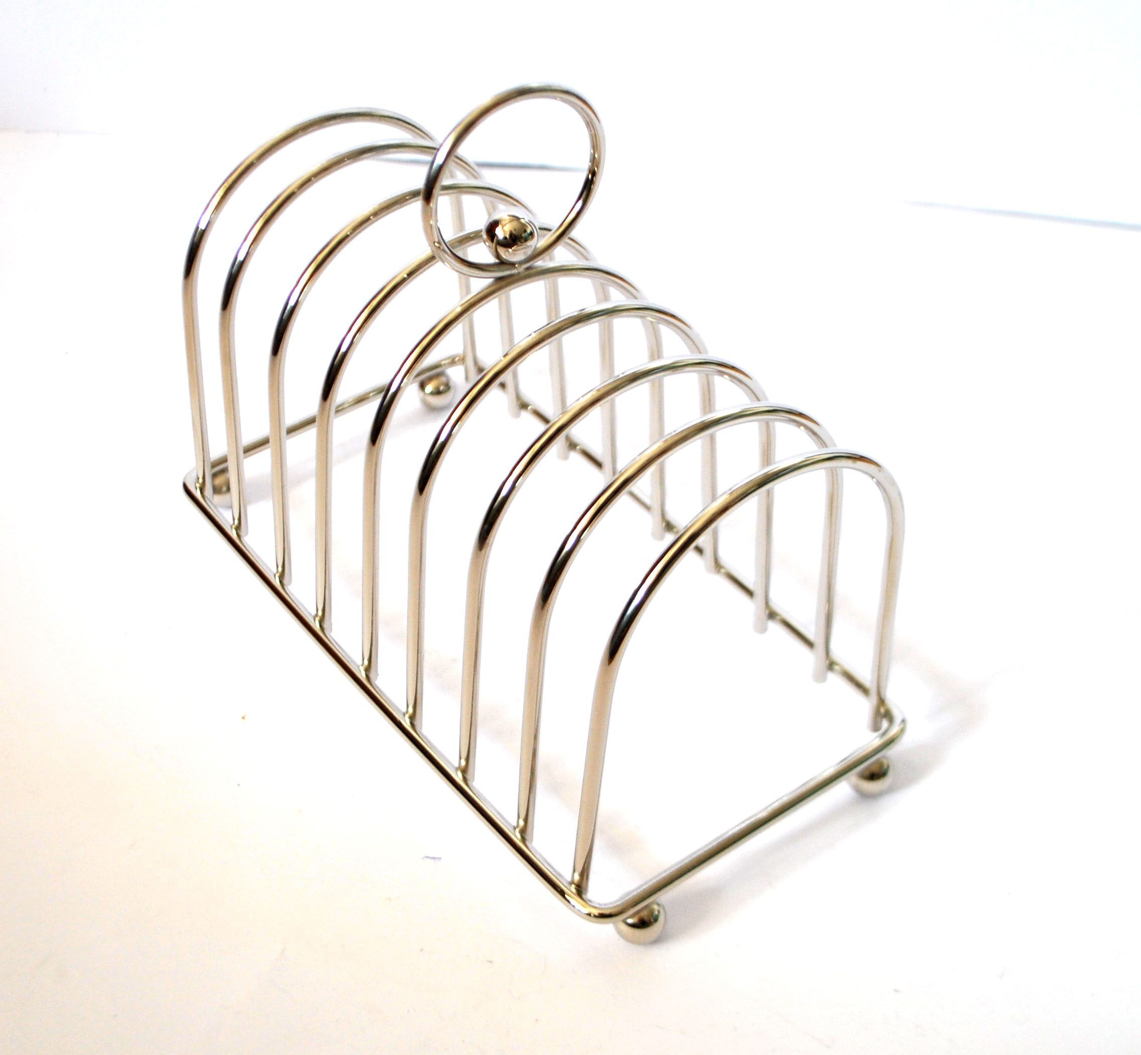 Vintage silver-plated toast rack with ball feet 1960 – Brunch Bistrot