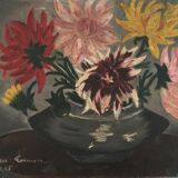 Ancient bouquet of dahlias