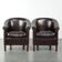 Set of two cowhide club armchairs in good condition with a English design