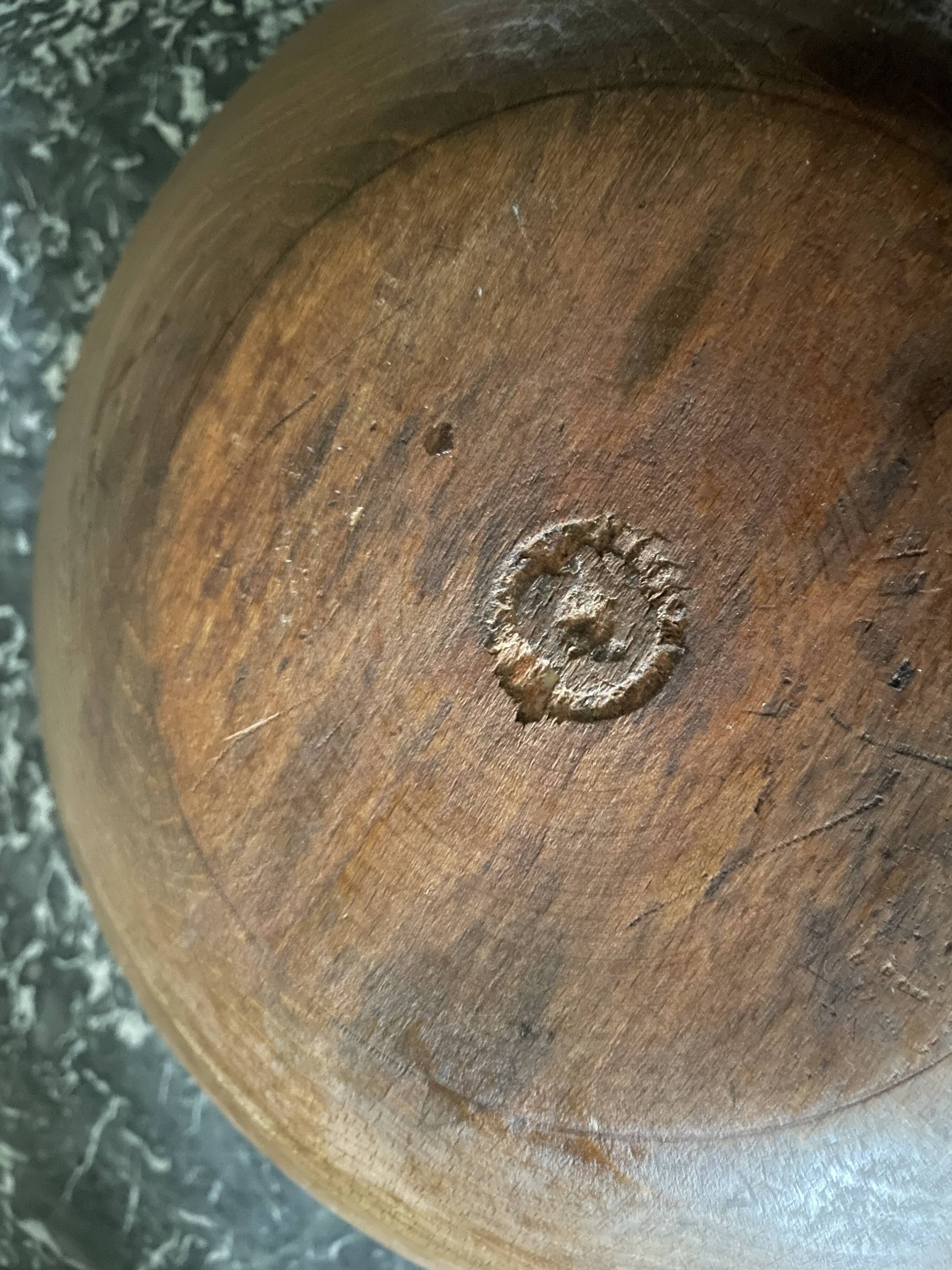 Raw wooden salad bowl