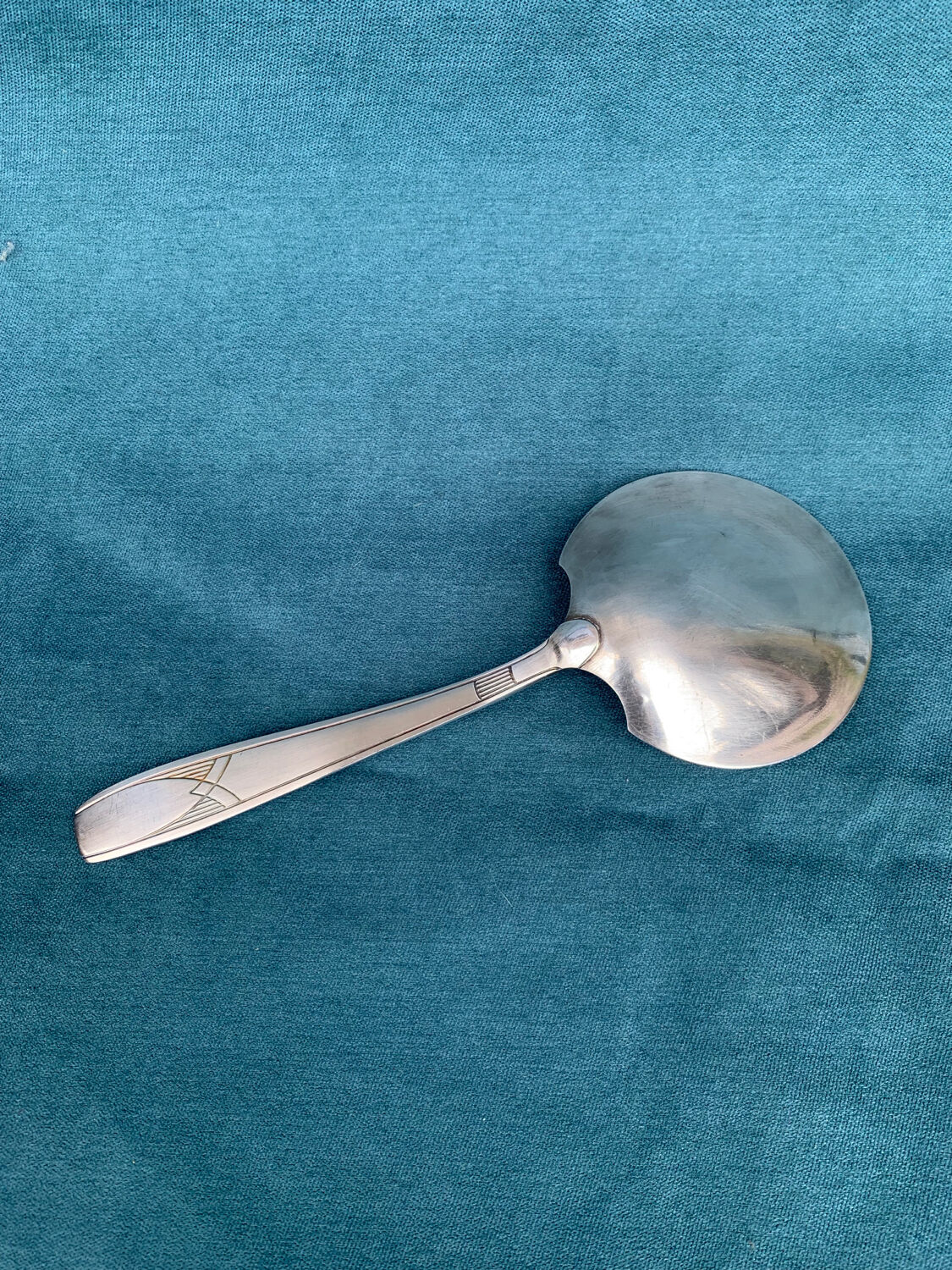 Cream ladle in silver metal perfect condition punch