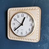 Vintage ceramic clock square silent wall clock "Quarz caramel"