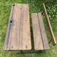 Old school desk in wood and cast iron
