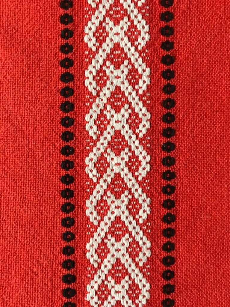 Set de nappe et 6 serviettes de table Linge de coton basque ancien France 1950