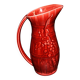 Sarreguemines wine jug in red slipware with grapevine decoration.