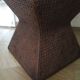 Side table - woven rattan - colonial style - vintage hourglass shape