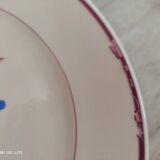Set of 12 flat plates 30s earthenware K&G Lunéville model Denise