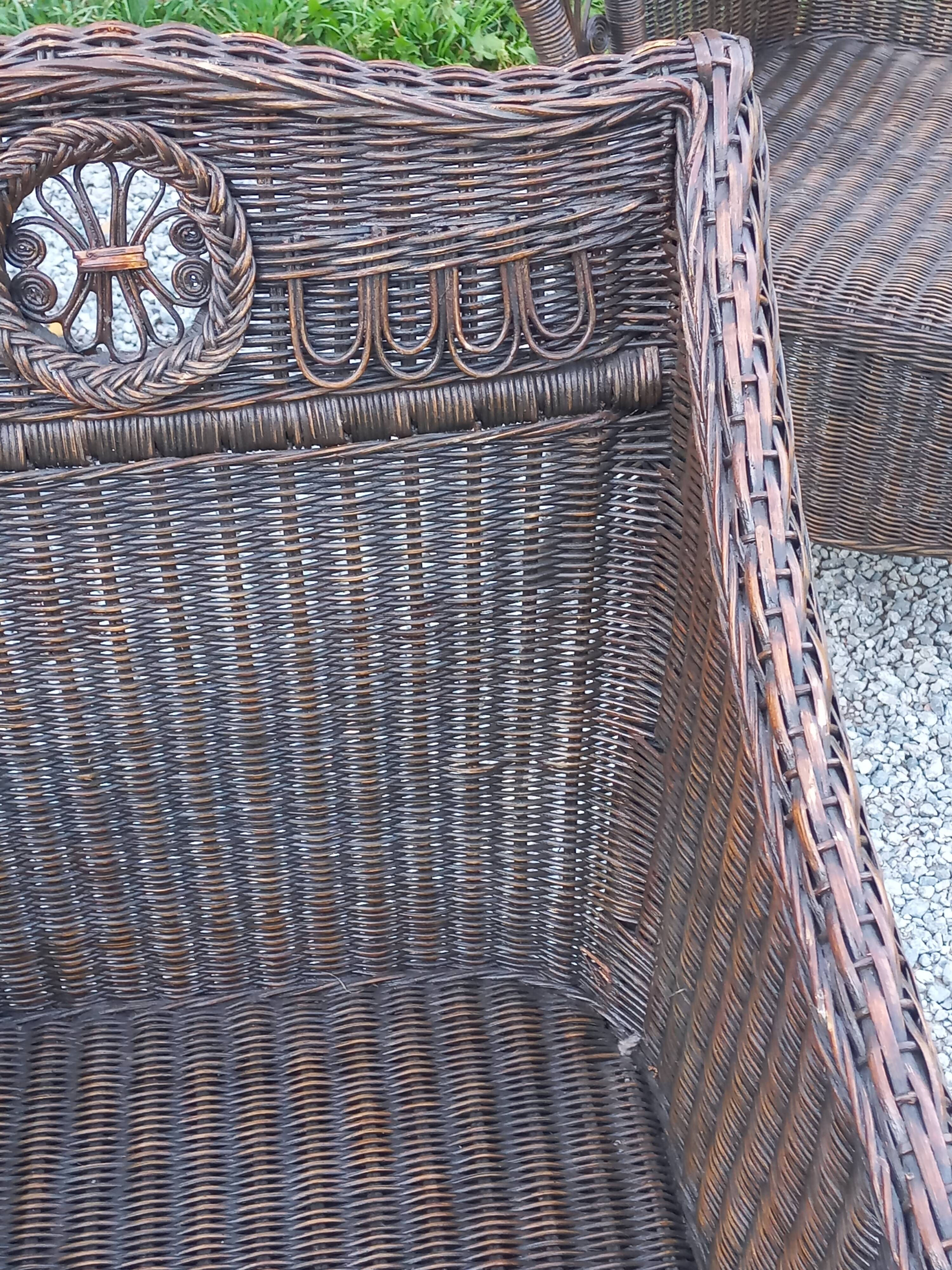 Set de 3 fauteuils en rotin des années 70