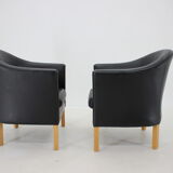 Paire de fauteuils en cuir Mogens Hansen, Danemark