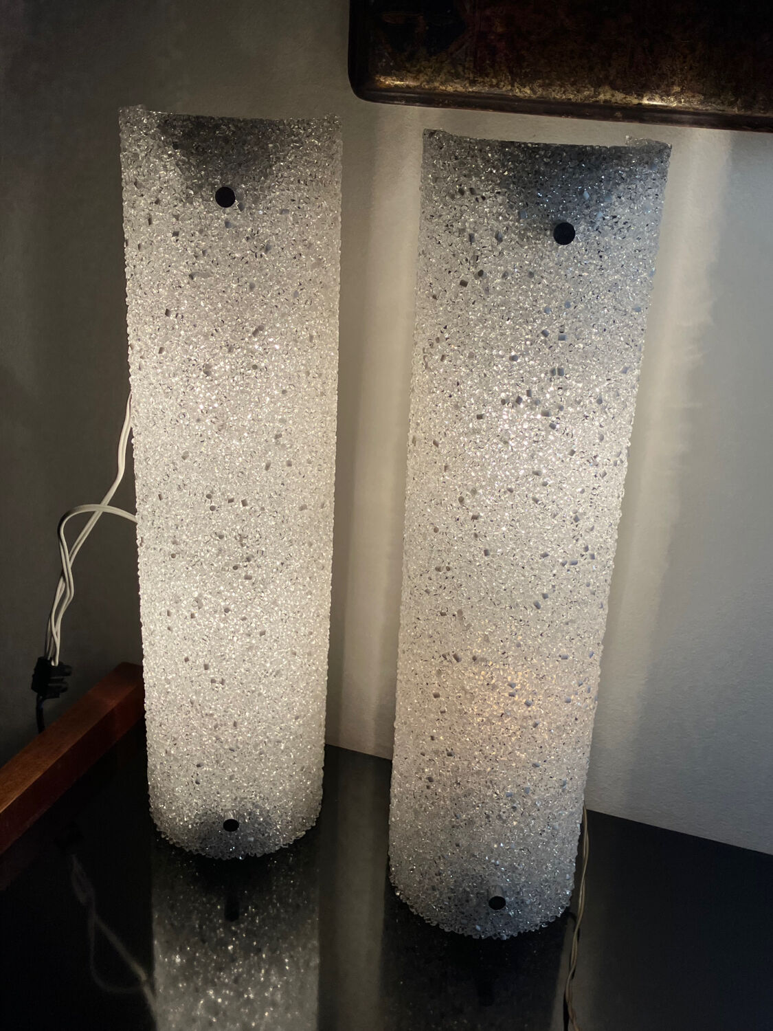 Vintage perspex wall lights