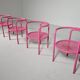 Set of 4 pink Locus Solus chairs by Gae Aulenti for Poltronova, 1960s.