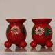 Pair of Swedish Dala Ball Candle holders